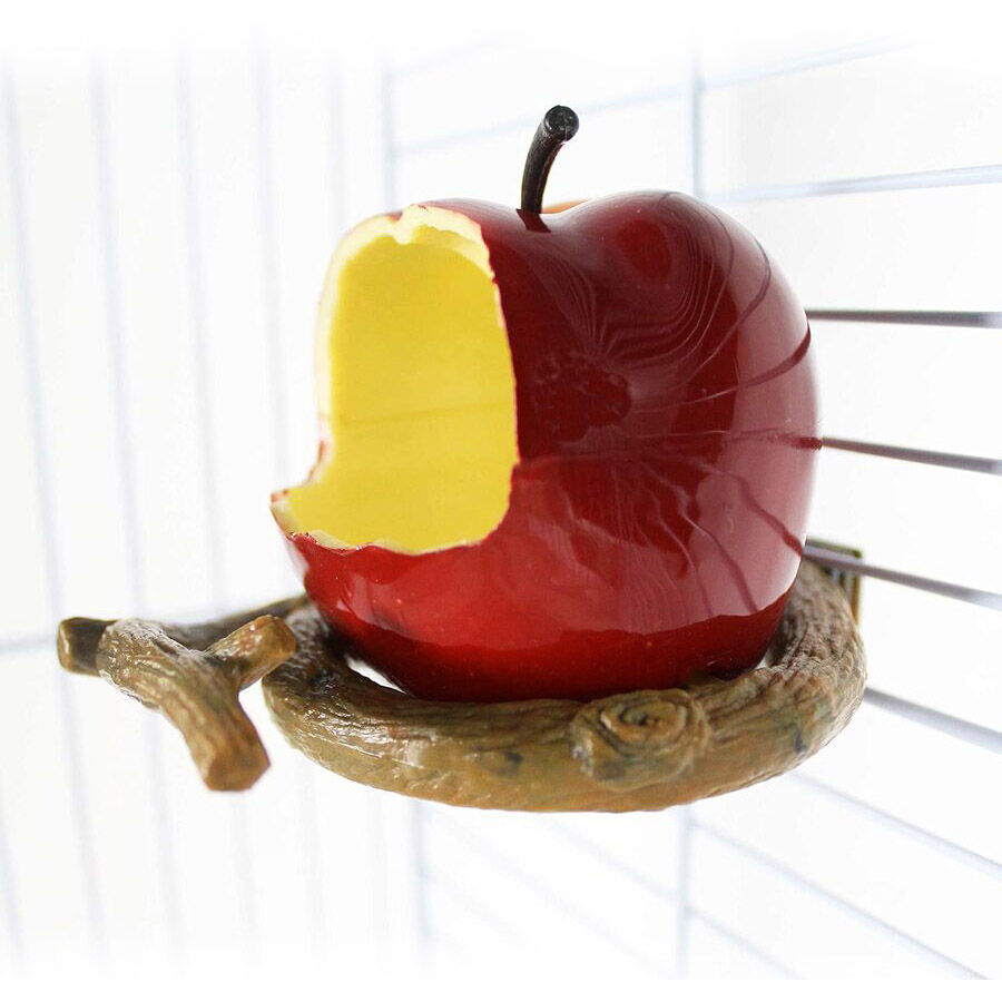 Penn Plax Comedero en forma de manzana para p&aacute;jaros Imagen numero 1